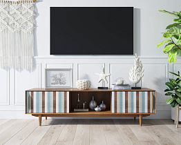 Консоль в Скандинавском стиле под TV "Bruni print 1" арт BR-22/print_1