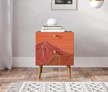 Тумбочка "Berber" с двумя ящиками 49 принт арт BB03/Print_49, разноцветная