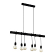 44062 Подвес TOWNSHEND, 6x40W(E27), L1000, B100, H1100, сталь, дерево, черный №0