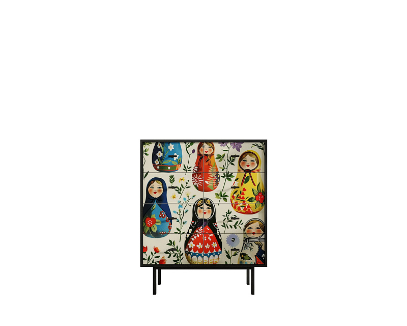 Комод на восемь ящиков "Emerson" Матрешки арт EM20/Art04