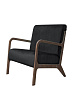 Низкое кресло с деревянными подлокотниками Mody Black черное №0