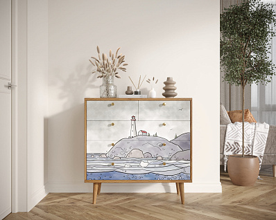 Комод "Berber" пять ящиков арт BB36/Print_51