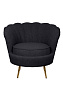 Низкое кресло ракушка Pearl Black Boucle
