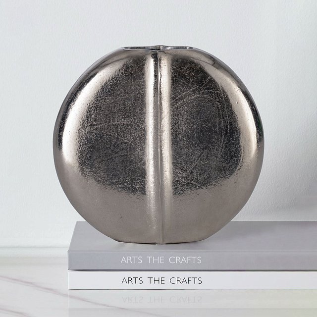 421127 Ваза декоративная SOMINOT, L230, B65, H215, алюминий, цвет никель в Москве 421127 Ваза декоративная SOMINOT, L230, B65, H215, алюминий, цвет никель