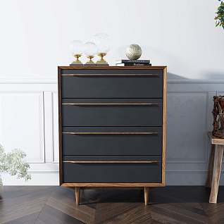 Комод "Bruni Black" на четыре ящика арт BR08Black