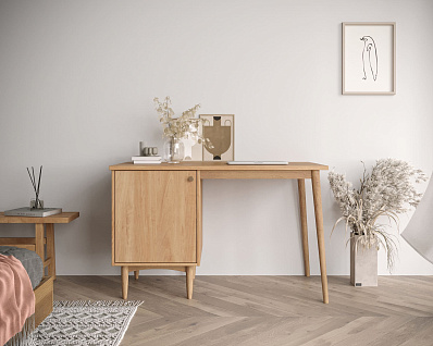 Стол рабочий Bubble Solid с левой тумбой арт BBL09S