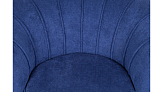Низкое кресло ракушка Pearl синий на черных ножках №5
