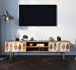Комод "Berber" с нишей низкий под TV принт 48 арт BB49/Print_48
