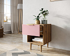 Тумбочка с верхним ящиком "Line" LN10/GR1/pink №1