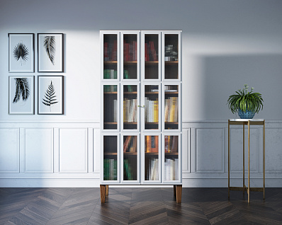 Шкаф двухстворчатый "Andersen" с рифлеными стеклами арт AN12WH