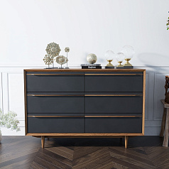 Комод "Bruni Black" с шестью ящиками арт BR05Black