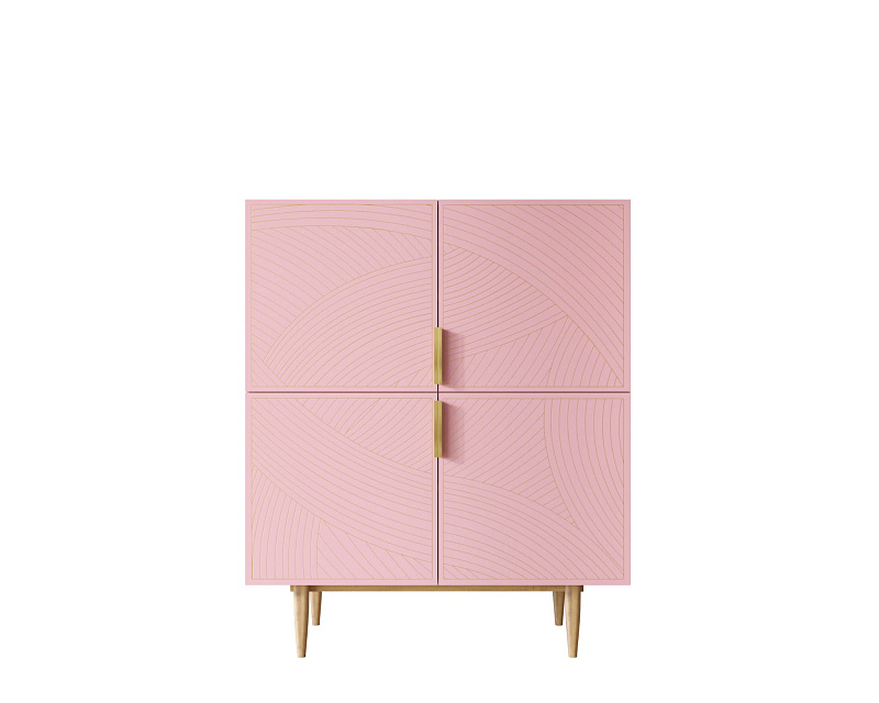 Большой комод с четырьмя дверками "Line" LN03/GR1/pink