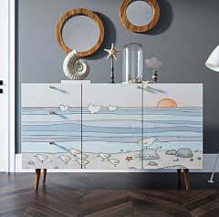 Комод "Berber" с двумя дверками и ящиками принт 10 арт BB17/Print_10