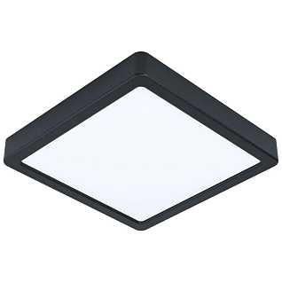 99256 Светодиодный накладной светильник FUEVA 5, 17W (LED), 210х210, H28, 2100lm, 4000K, сталь, черн