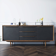 Комод "Brun Black" с тремя ящиками и дверками арт BR-03/Black