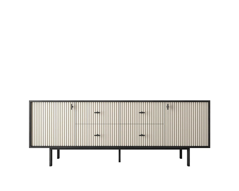 Комод две дверки и четыре ящика "Emerson" арт EM19/milky/L