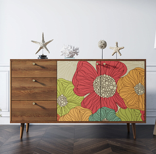 Комод "Berber" с двумя дверками и ящиками 5 принт арт BB05/Print_05
