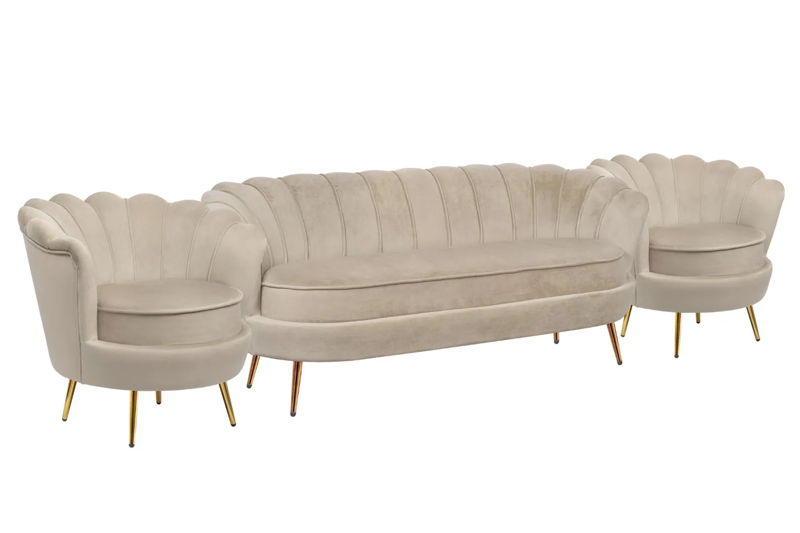 купить Комплект кресел и дивана ракушка Pearl Triple Taupe в Москве купить Комплект кресел и дивана ракушка Pearl Triple Taupe