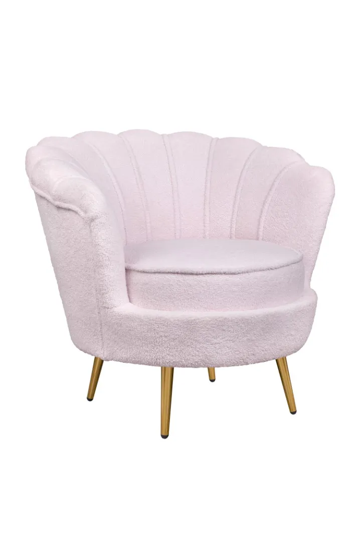 купить Низкое кресло ракушка Pearl Pink Boucle
