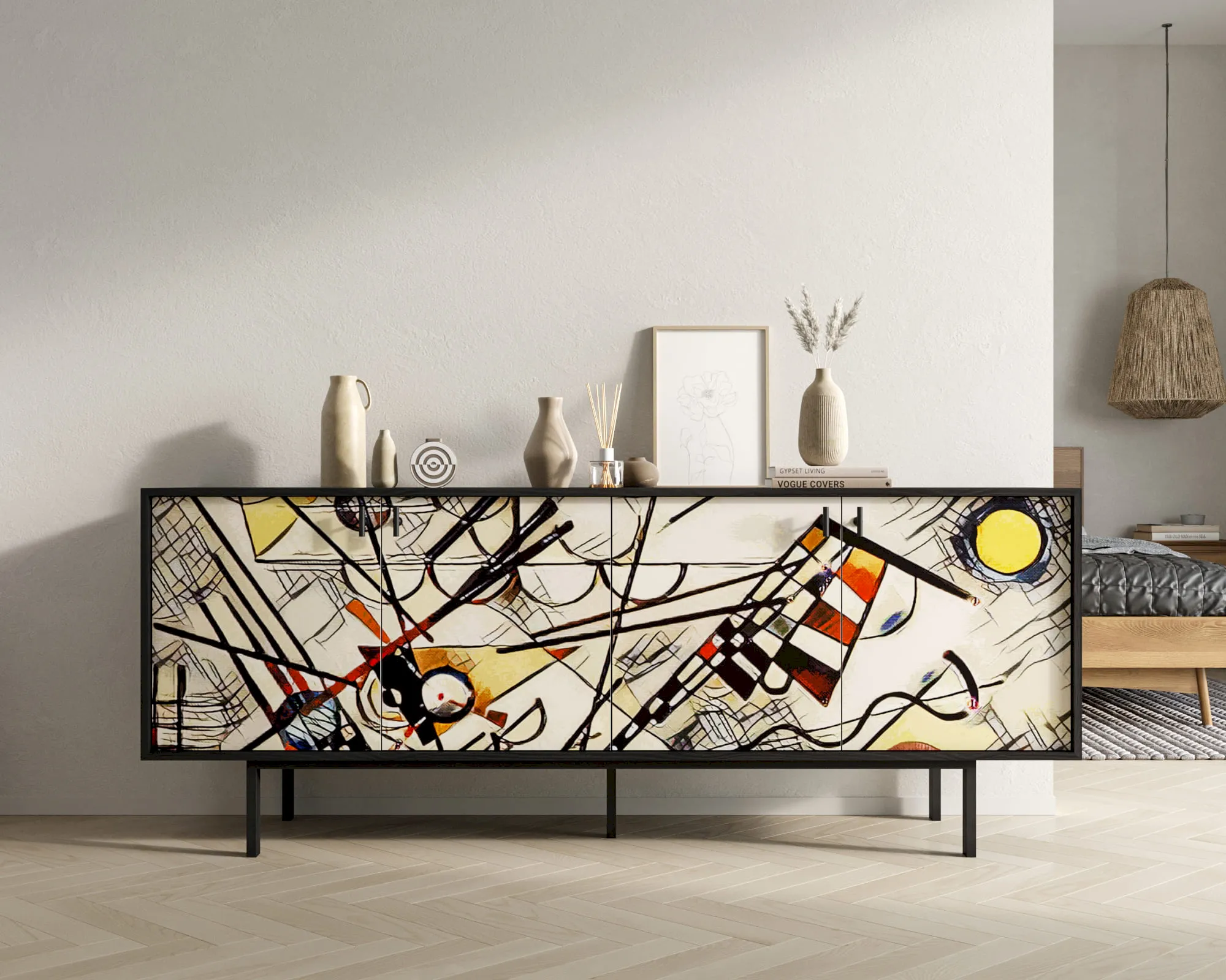 Комод с четыремя дверками "Эмерсон (Emerson)" by Kandinsky арт EM01/Print_01 в интернет-магазине в Москве Комод с четыремя дверками "Эмерсон (Emerson)" by Kandinsky арт EM01/Print_01 в интернет-магазине