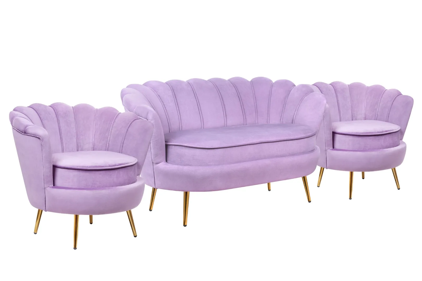 купить Комплект кресел и дивана ракушка Pearl Double Purple в Москве купить Комплект кресел и дивана ракушка Pearl Double Purple