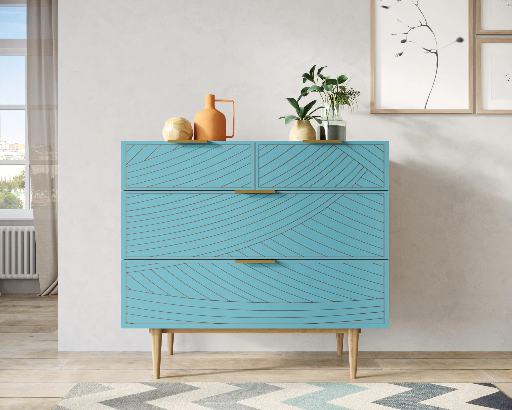 Комод с четыремя ящиками "Лайн (Line)" LN14/GR1/blue в интернет-магазине в Москве Комод с четыремя ящиками "Лайн (Line)" LN14/GR1/blue в интернет-магазине