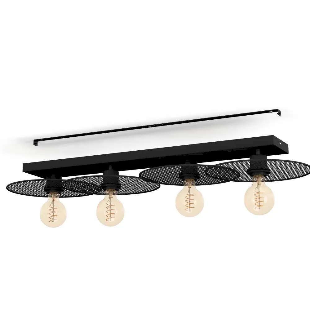 купить 43729 Потолочный светильник IKESTON, 4Х40W, E27, L950, B330, H120, сталь, черный в Москве купить 43729 Потолочный светильник IKESTON, 4Х40W, E27, L950, B330, H120, сталь, черный