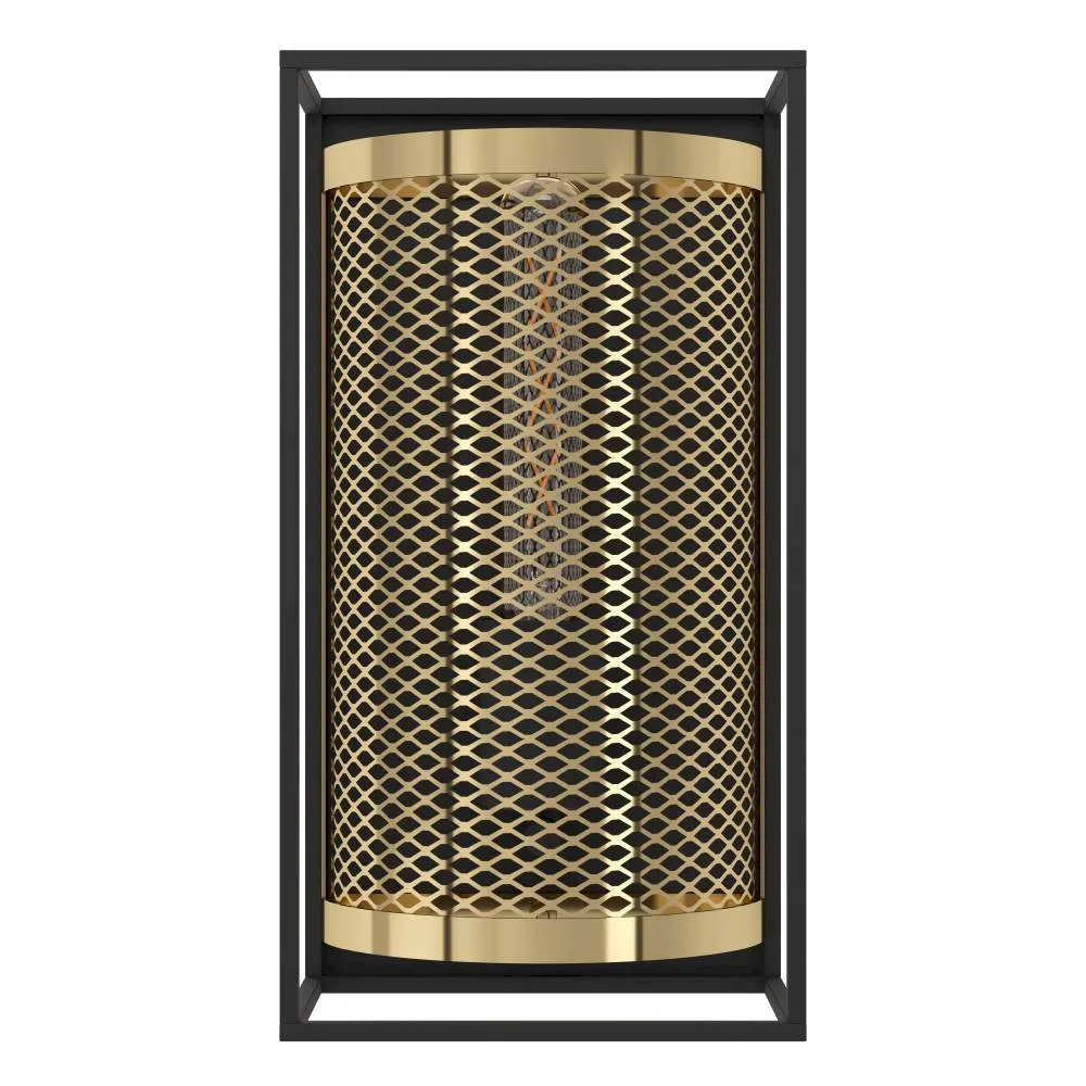 43789 Бра (настенный светильник) NOHALES, 1X40W (E27), H320, сталь, черный, латунь в интернет-магазине в Москве 43789 Бра (настенный светильник) NOHALES, 1X40W (E27), H320, сталь, черный, латунь в интернет-магазине
