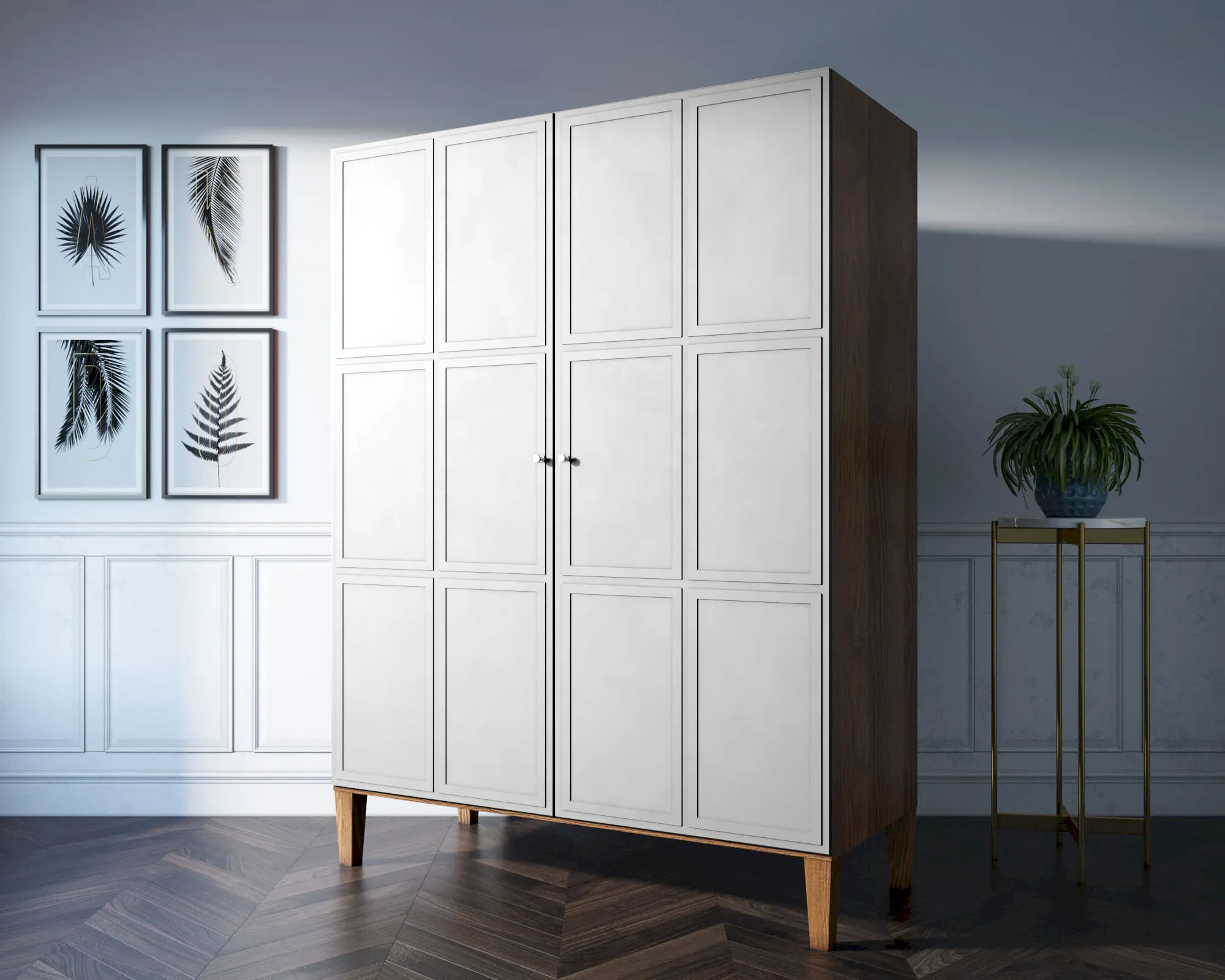 Шкаф "Андерсен (Andersen)" широкий двухстворчатый арт AN27WH в интернет-магазине в Москве Шкаф "Андерсен (Andersen)" широкий двухстворчатый арт AN27WH в интернет-магазине