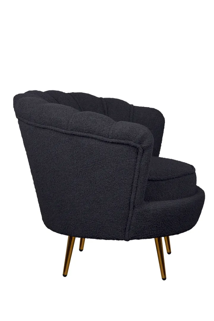 заказать Низкое кресло ракушка Pearl Black Boucle в Москве заказать Низкое кресло ракушка Pearl Black Boucle