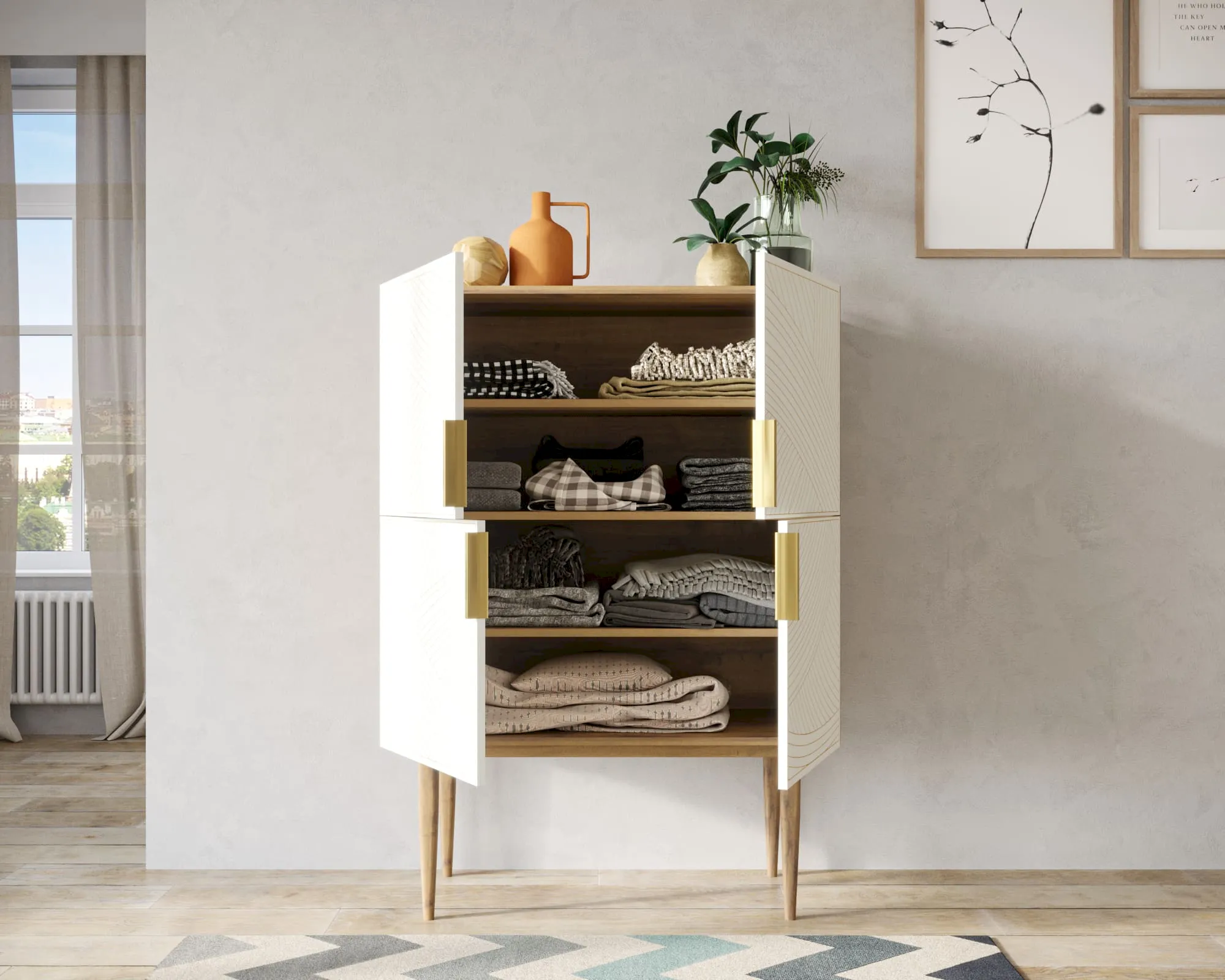 купить Малый комод с четырьмя дверками на высоких ножках "Лайн (Line)" LN13/GR1/beige в Москве купить Малый комод с четырьмя дверками на высоких ножках "Лайн (Line)" LN13/GR1/beige
