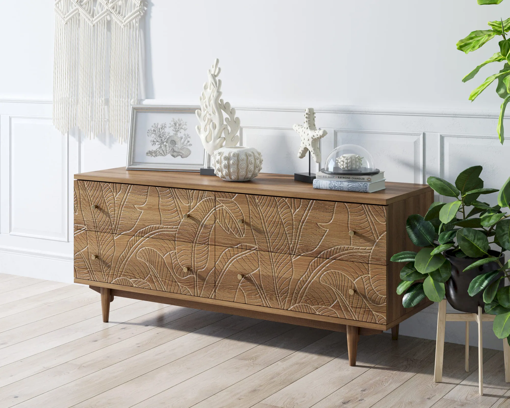 заказать Комод "Boho" 4 ящика джангл арт BH09 в Москве заказать Комод "Boho" 4 ящика джангл арт BH09
