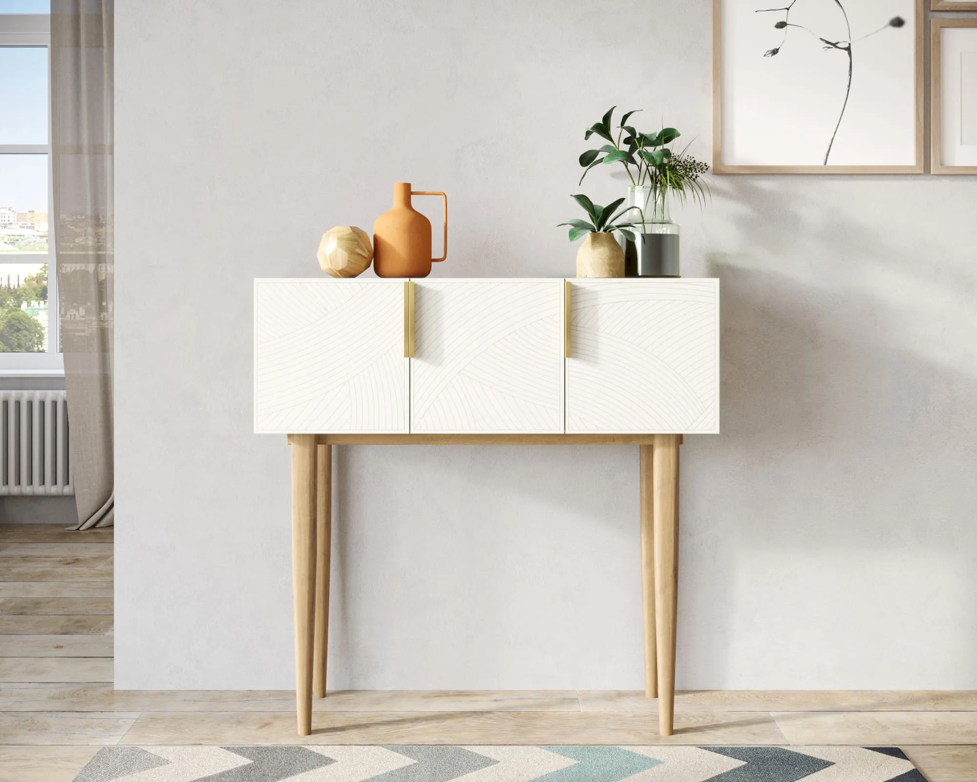 Консоль с тремя дверками "Лайн (Line)" LN15/GR1/beige в интернет-магазине в Москве Консоль с тремя дверками "Лайн (Line)" LN15/GR1/beige в интернет-магазине