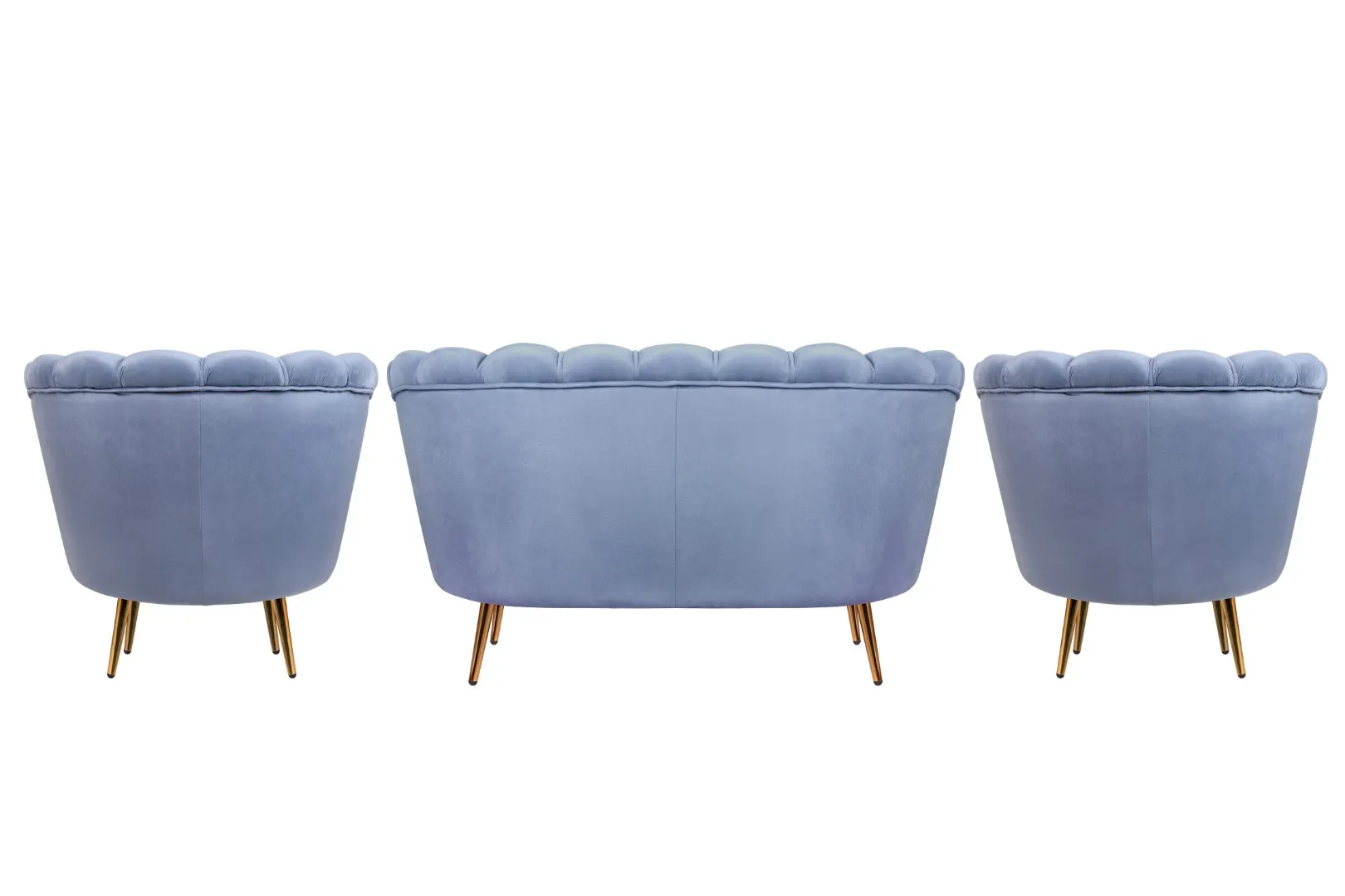 заказать Комплект кресел и дивана ракушка Pearl Double Blue в Москве заказать Комплект кресел и дивана ракушка Pearl Double Blue