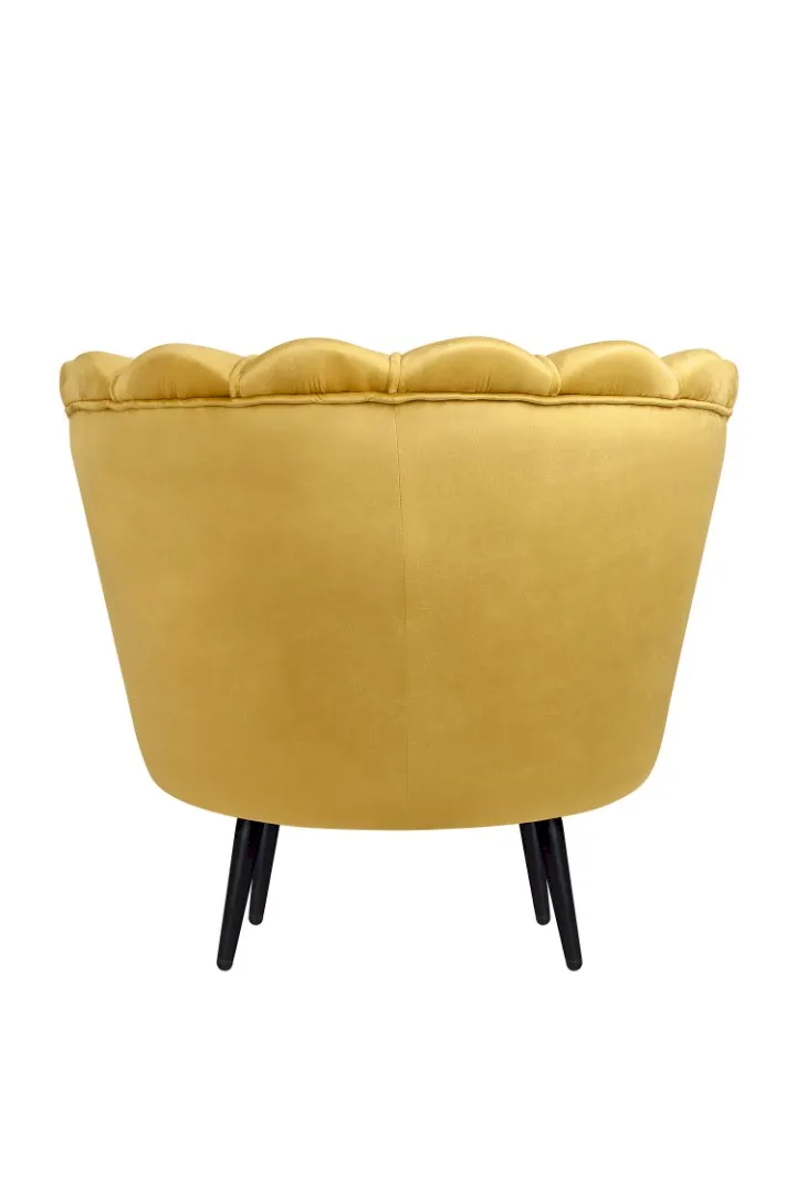 Низкое кресло ракушка Pearl Yellow на черных ножках в интернет-магазине в Москве Низкое кресло ракушка Pearl Yellow на черных ножках в интернет-магазине