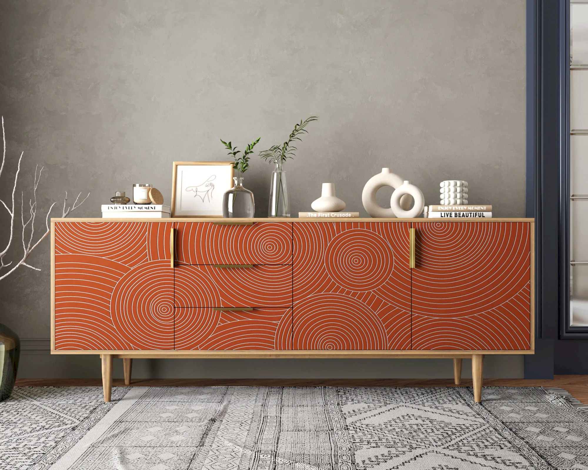 Комод "Лайн (Line)" удлиненный R25/red в интернет-магазине