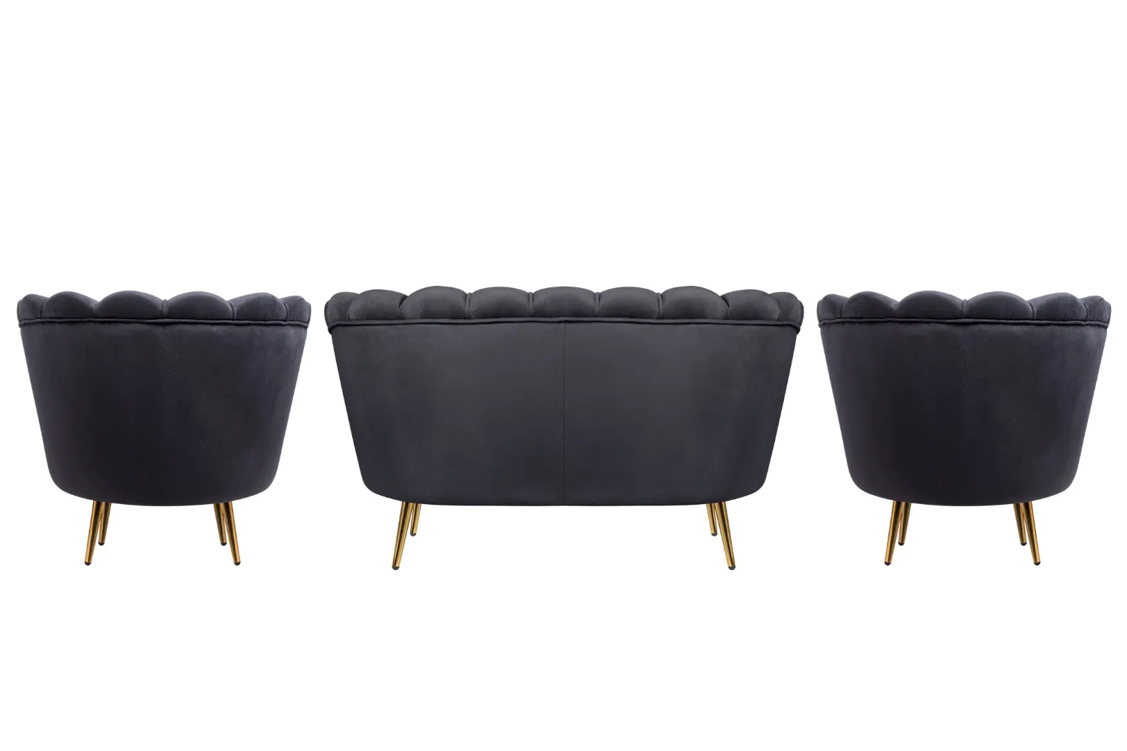 заказать Комплект кресел и дивана ракушка Pearl Double Black в Москве заказать Комплект кресел и дивана ракушка Pearl Double Black