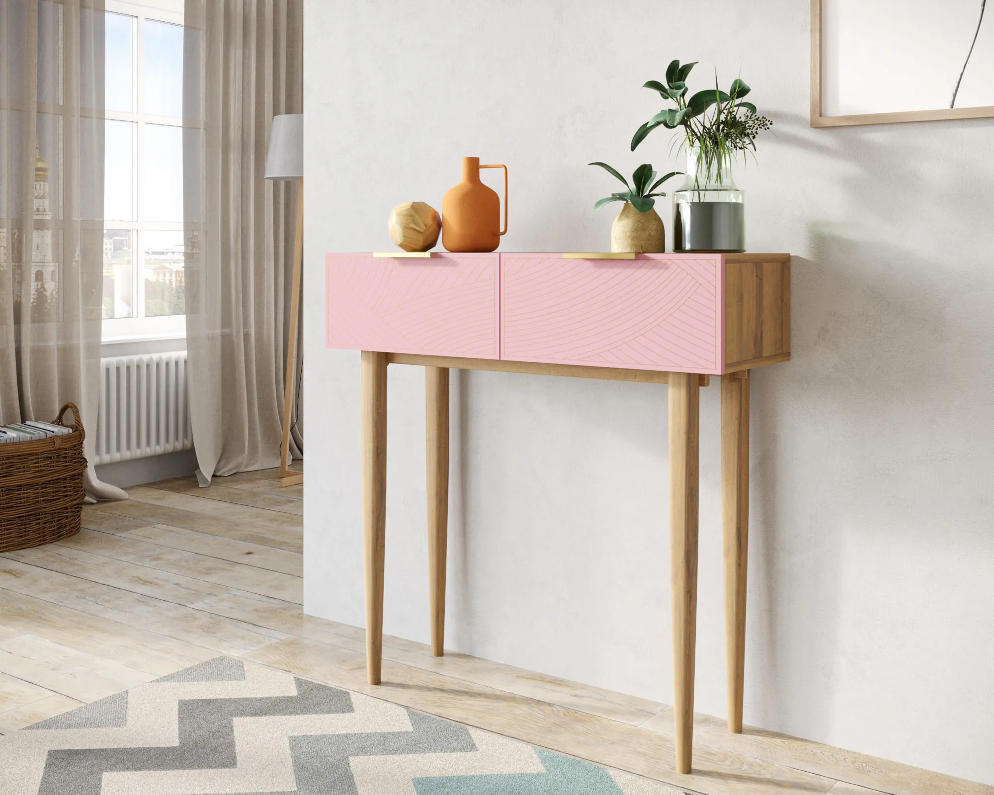 заказать Консоль с двумя ящиками "Лайн (Line)" LN16/GR1/pink в Москве заказать Консоль с двумя ящиками "Лайн (Line)" LN16/GR1/pink