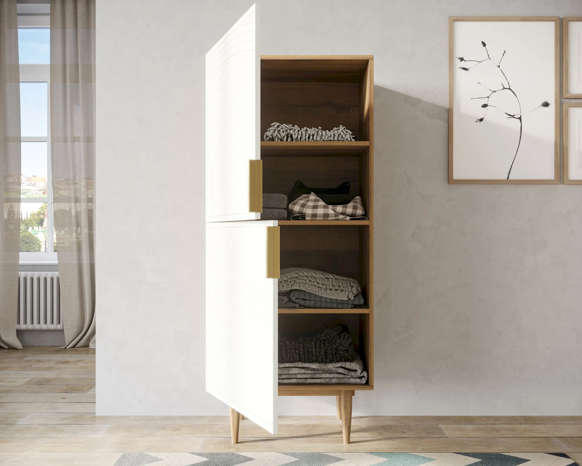 купить Вертикальный комод с двумя дверками "Лайн (Line)" LN05/GR1/beige в Москве купить Вертикальный комод с двумя дверками "Лайн (Line)" LN05/GR1/beige