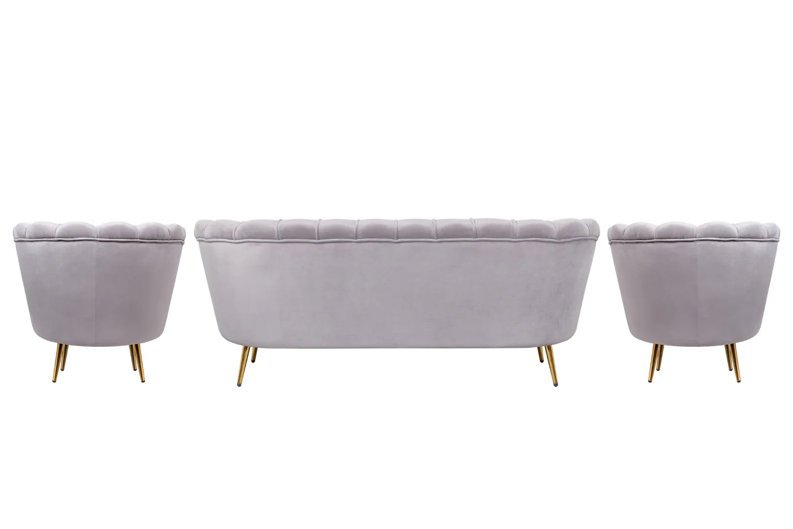 заказать Комплект кресел и дивана ракушка Pearl Triple Grey в Москве заказать Комплект кресел и дивана ракушка Pearl Triple Grey