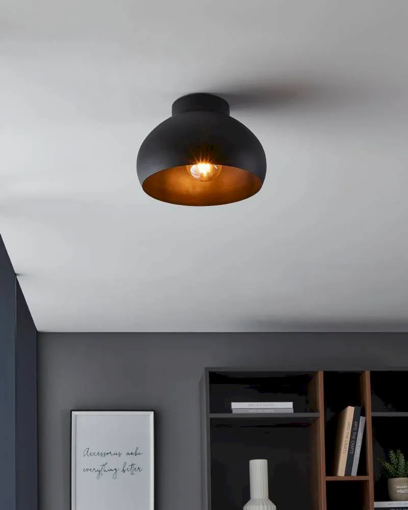 купить 900553 Потолочный светильник MOGANO 2, 1x40W, E27, H175, ?280, сталь, черный в Москве купить 900553 Потолочный светильник MOGANO 2, 1x40W, E27, H175, ?280, сталь, черный