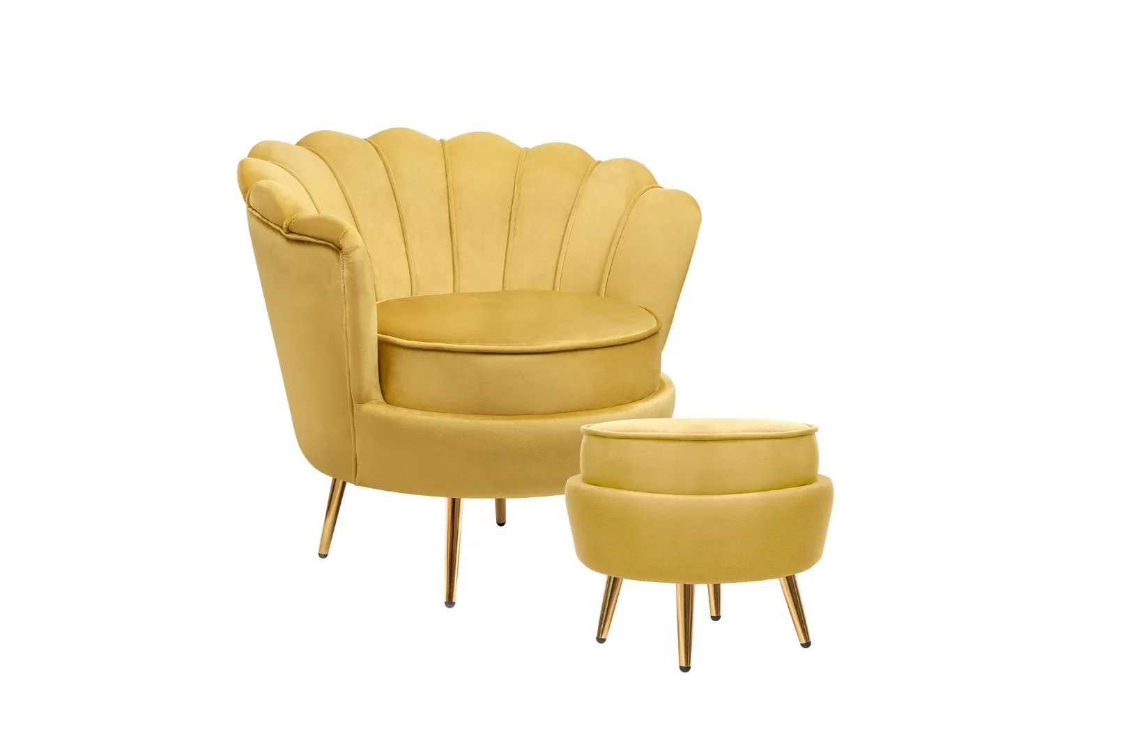 купить Кресло с пуфом ракушка Pearl Yellow в Москве купить Кресло с пуфом ракушка Pearl Yellow