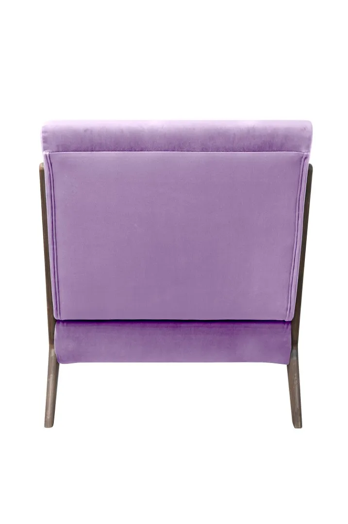заказать Низкое кресло с деревянными подлокотниками Mody Purple фиолетовое