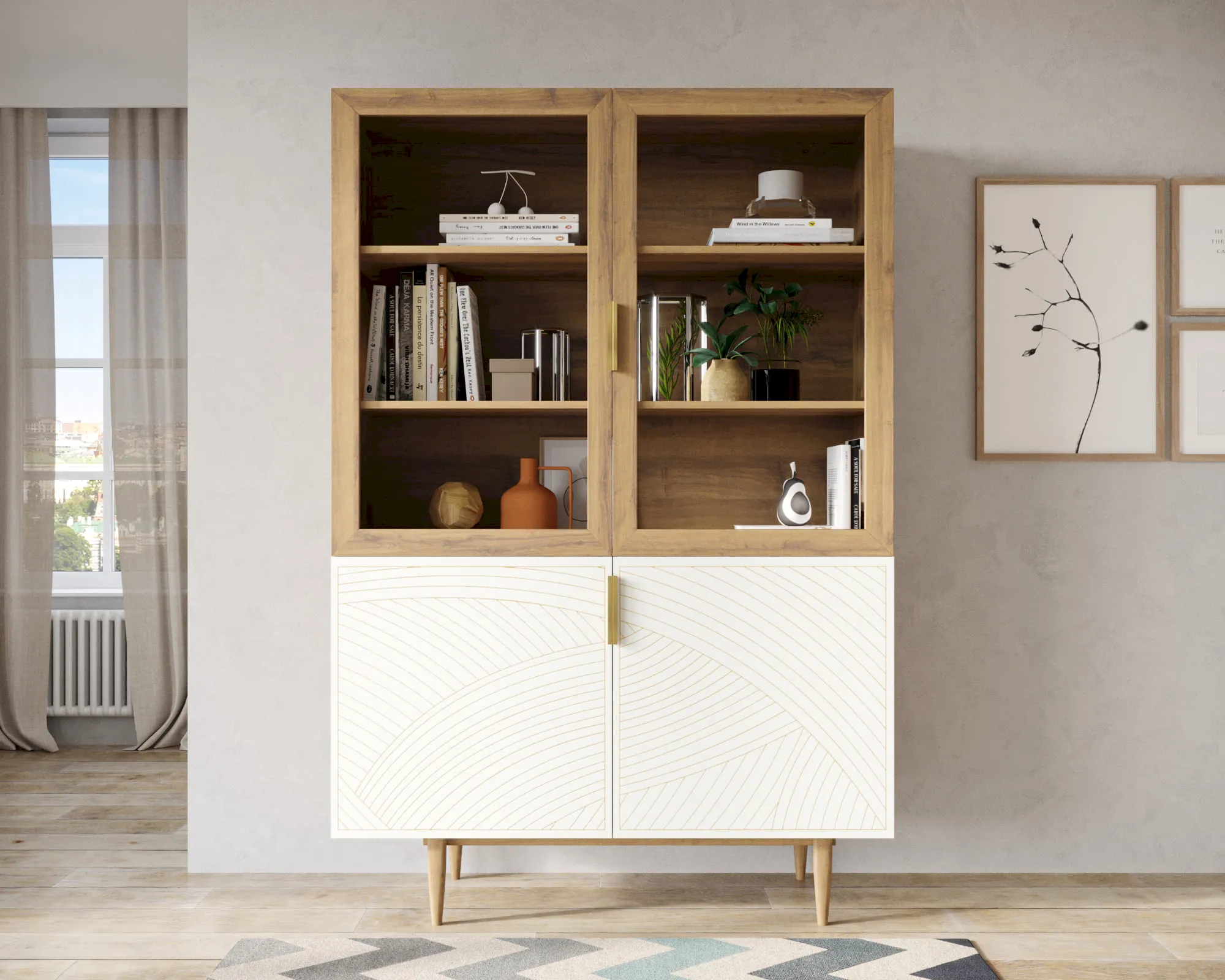 Буфет с двумя дверками "Лайн (Line)" LN11/GR1/beige в интернет-магазине в Москве Буфет с двумя дверками "Лайн (Line)" LN11/GR1/beige в интернет-магазине