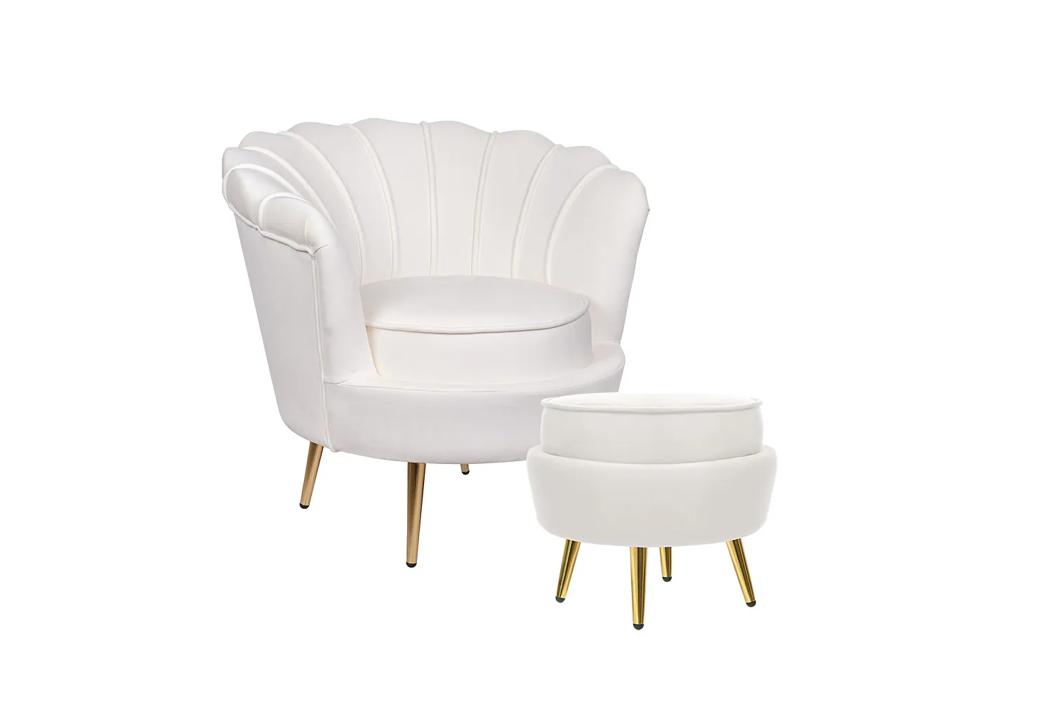 купить Кресло с пуфом ракушка Pearl Beige в Москве купить Кресло с пуфом ракушка Pearl Beige