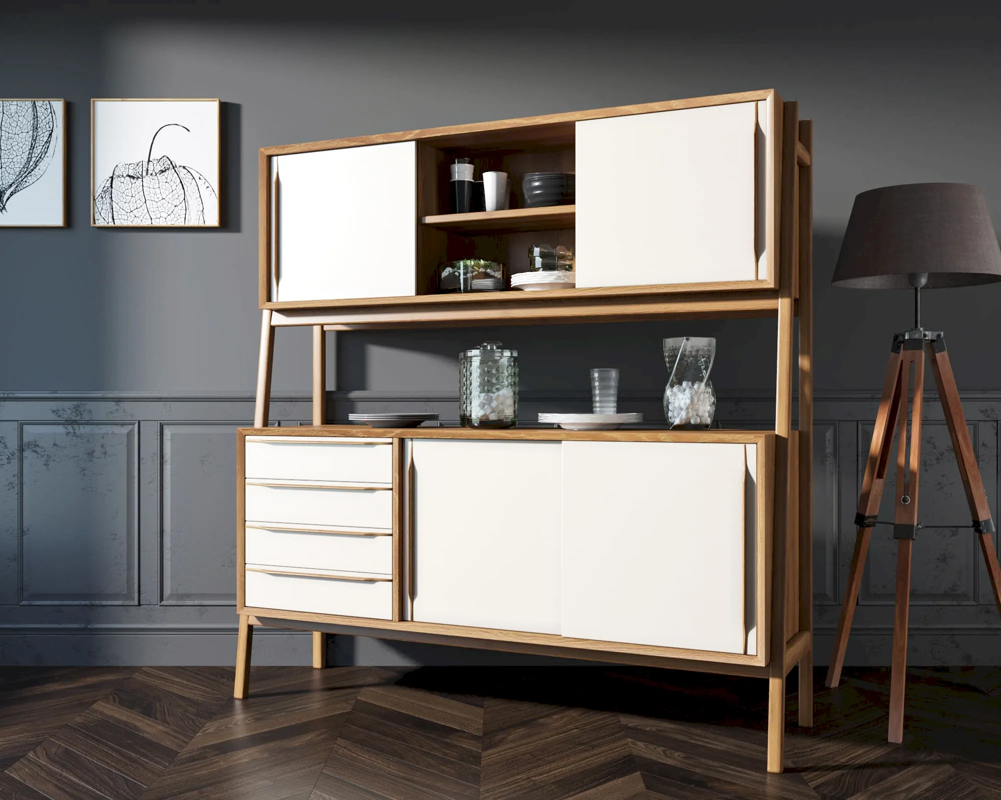 Буфет "Бруни (Bruni) с белыми фасадами" широкий арт BR37WH в интернет-магазине в Москве Буфет "Бруни (Bruni) с белыми фасадами" широкий арт BR37WH в интернет-магазине