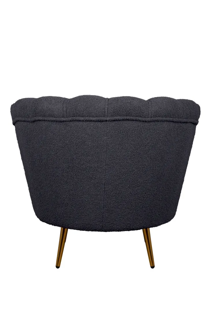 Низкое кресло ракушка Pearl Black Boucle в интернет-магазине в Москве Низкое кресло ракушка Pearl Black Boucle в интернет-магазине