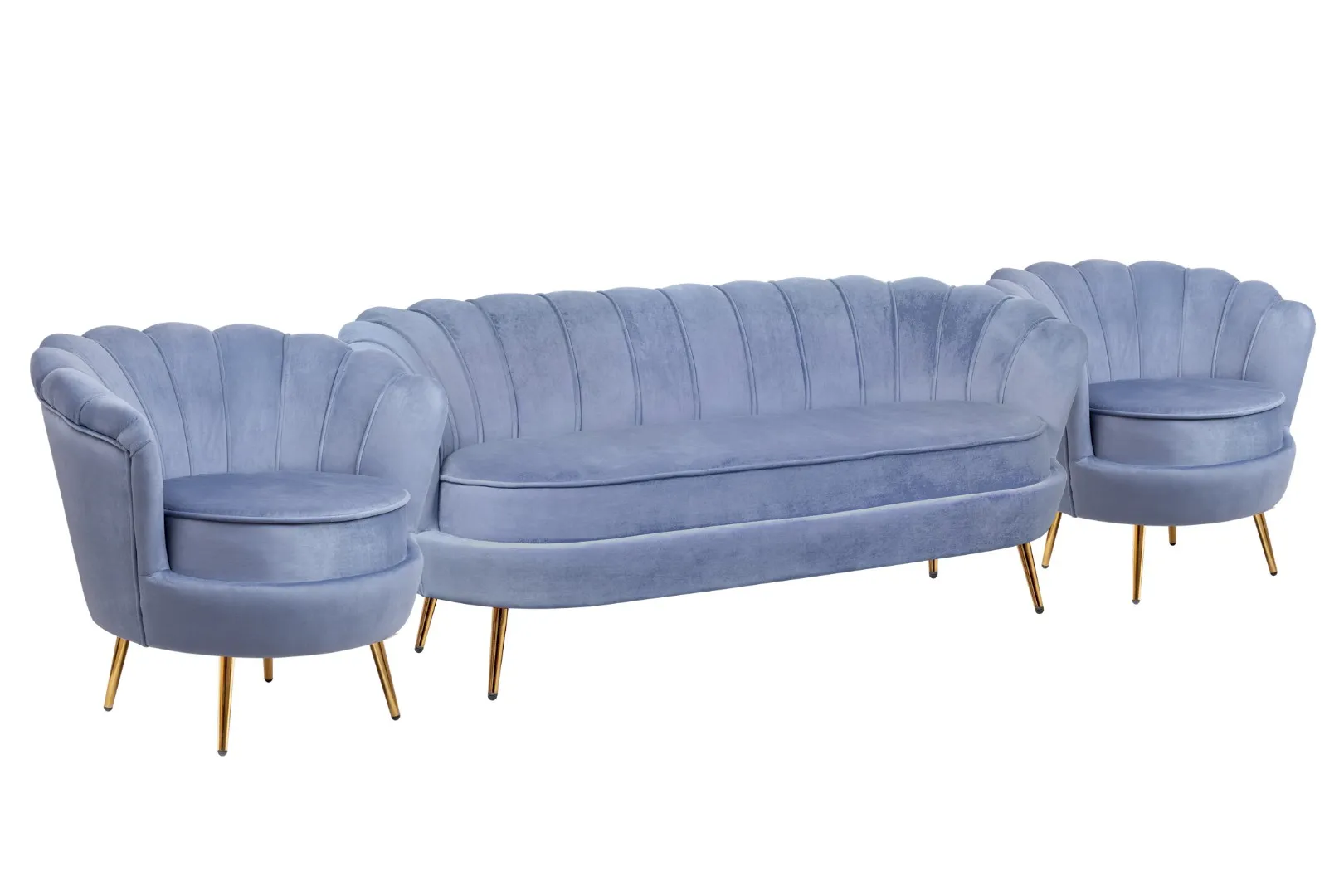 купить Комплект кресел и дивана ракушка Pearl Triple Blue в Москве купить Комплект кресел и дивана ракушка Pearl Triple Blue