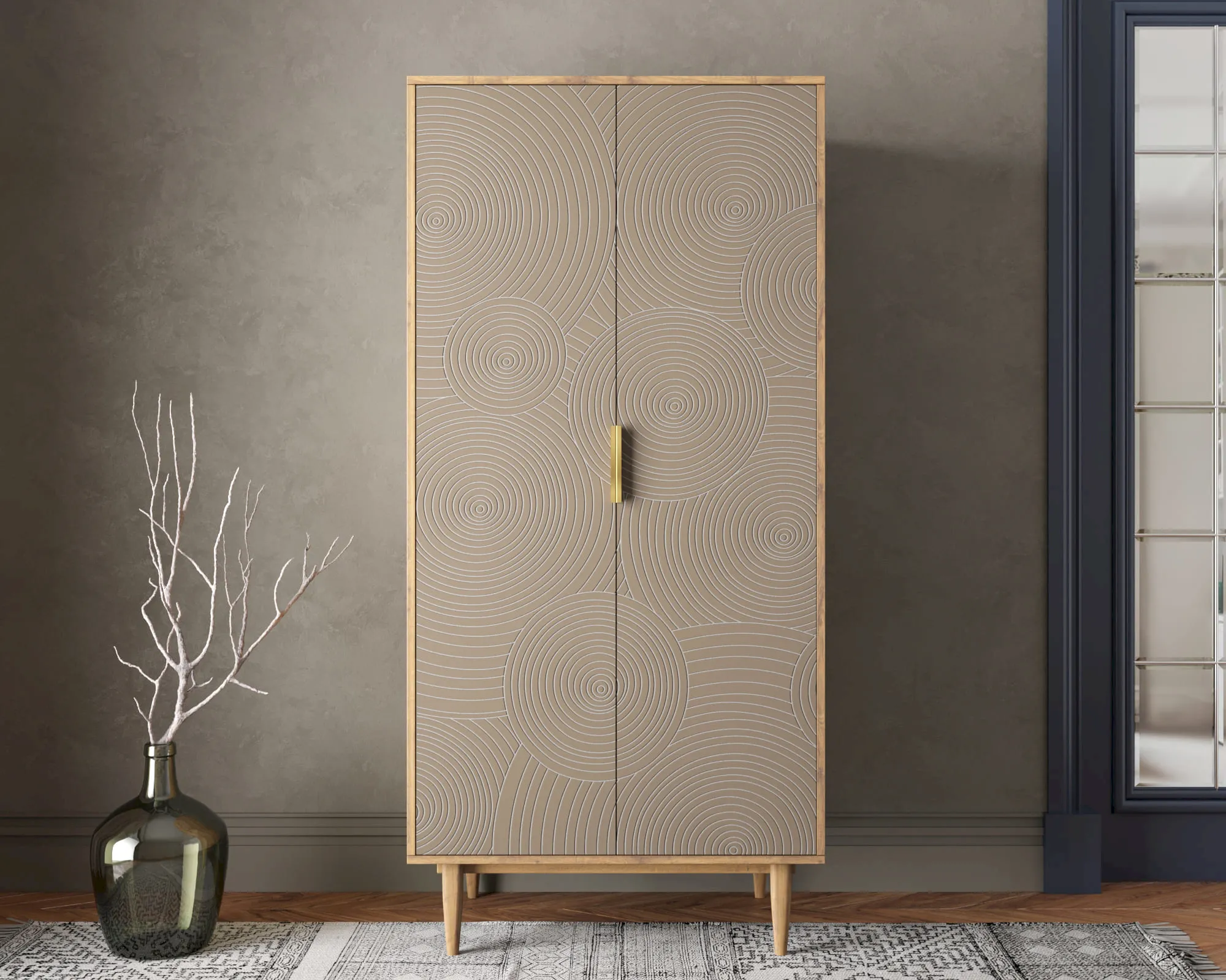 Шкаф малый двухстворчатый "Лайн (Line)" R24/beige в интернет-магазине в Москве Шкаф малый двухстворчатый "Лайн (Line)" R24/beige в интернет-магазине