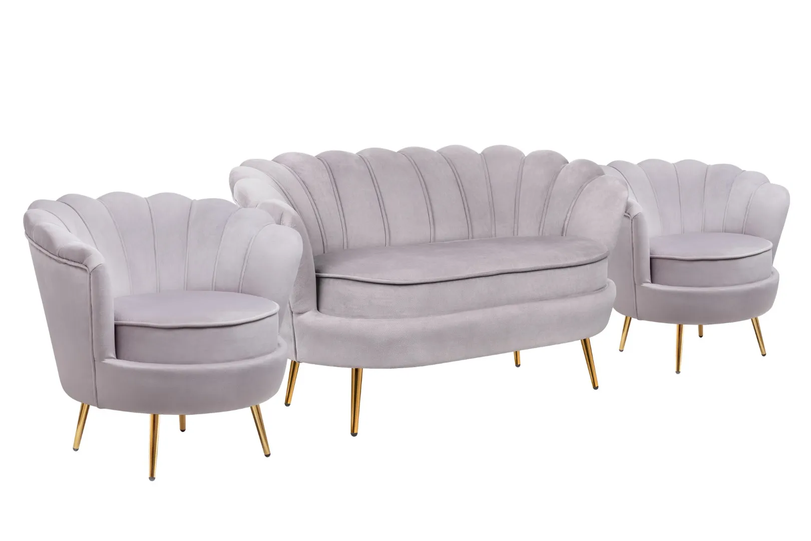 купить Комплект кресел и дивана ракушка Pearl Double Grey в Москве купить Комплект кресел и дивана ракушка Pearl Double Grey